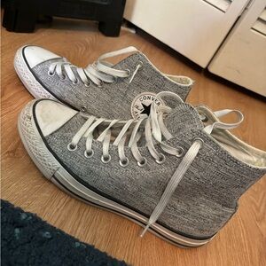 ADORABLE GRAY CONVERSE HIGH TOPS